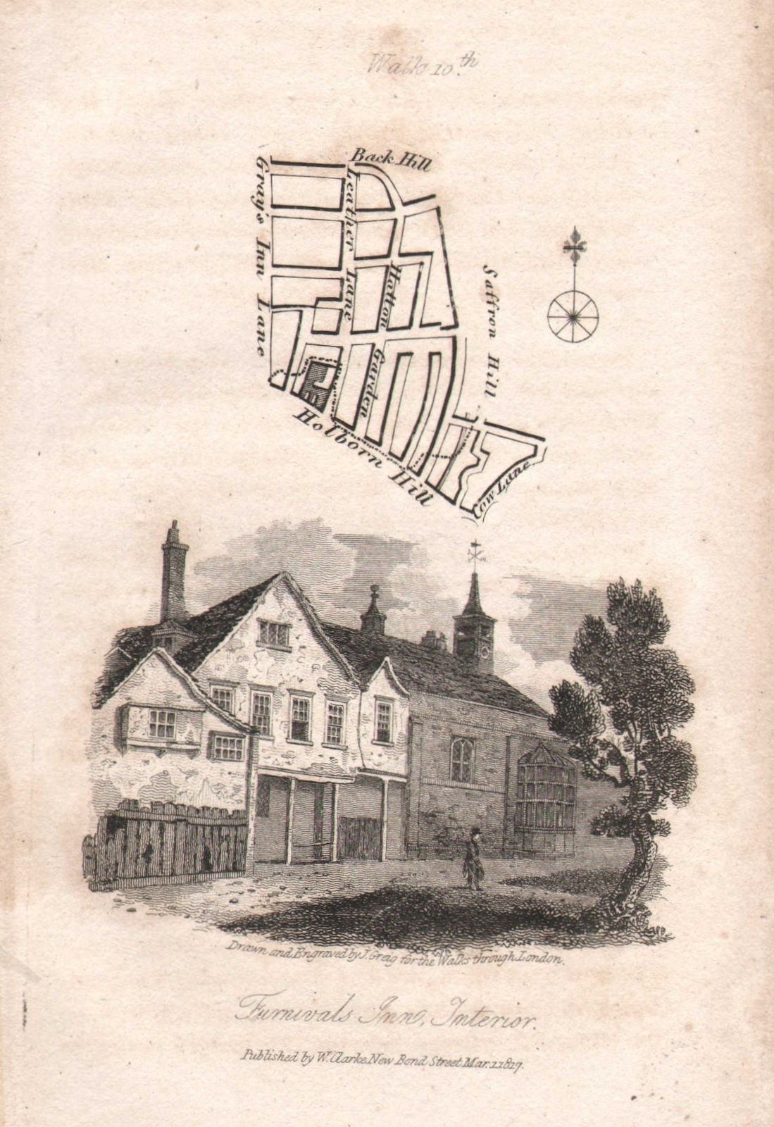 Hatton Garden Holborn Gray's Inn Road Leather Lane Furnival's Inn EC1N 1817 map